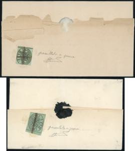 1855 - 1 baj verde grigiastro, due esemplari ... 