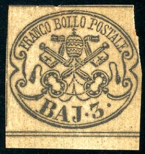 1852 - 3 baj bruno grigiastro chiaro (4a), ... 