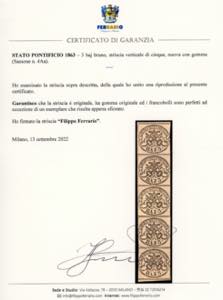 1863 - 3 baj bruno (4Aa), striscia ... 