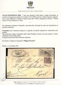 1858 - Modulo di telegramma da ... 