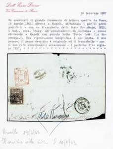 1863 - 5 baj rosa carminio (6A), ... 