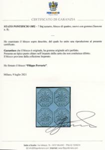 1852 - 7 baj azzurro (8), blocco ... 