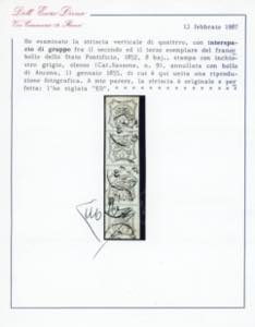 1854 - 8 baj bianco, stampa con ... 