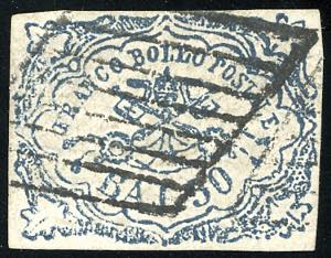 1864 - 50 baj azzurro oltremare scuro, ... 