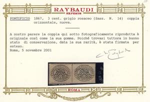 1867 - 3 cent. grigio rosa (14), ... 