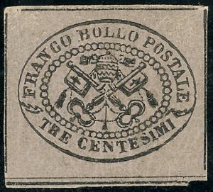 1867 - 3 cent. grigio rosa (14), gomma ... 