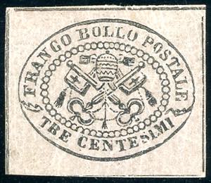 1867 - 3 cent. grigio rosa (14), nuovo, ... 
