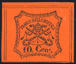 1867 - 10 cent. vermiglio arancio (17), ... 