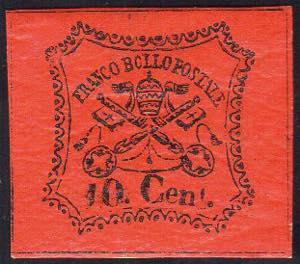 1867 - 10 cent. vermiglio arancio (17), ... 