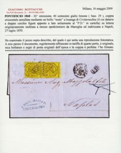 1870 - 40 cent. giallo limone ... 