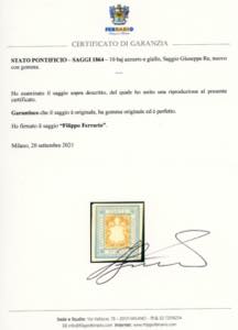 SAGGI - 1864 - 10 baj azzurro e ... 