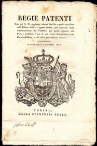 1818 - Manifesto camerale in italiano del ... 