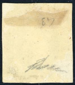 1851 - 5 cent. nero (1), gomma ... 