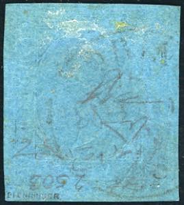 1853 - 20 cent. azzurro (5), gomma ... 