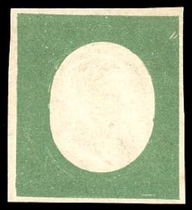 1854 - 5 cent. verde scuro, non ... 