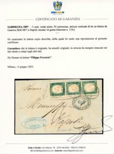 1857 - 5 cent. verde mirto (13A), ... 