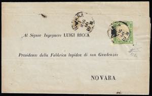 1860 - 5 cent. verde giallo (13Ba), ... 