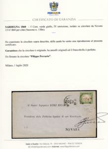 1860 - 5 cent. verde giallo ... 