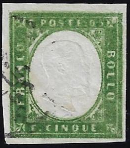 1863 - 5 cent. verde cupo, doppia stampa del ... 
