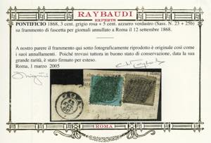 1858 - 10 cent. terra dombra ... 