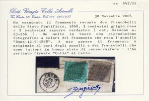 1858 - 10 cent. terra dombra ... 