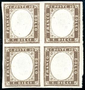 1859 - 10 cent. bruno grigiastro (14A), ... 