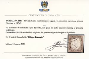 1859 - 10 cent. bruno chiaro ... 