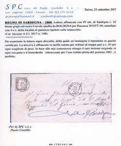 1860 - 10 cent. bruno grigio ... 