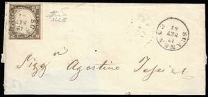 1861 - 10 cent. oliva grigio scurissimo ... 
