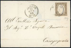1862 - 10 cent. bruno grigio olivastro ... 