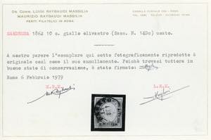 1862 - 10 cent. giallo olivastro ... 