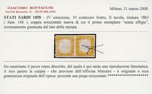 1863 - 10 cent. bistro, coppia ... 