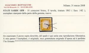 1863 - 10 cent. bistro, varietà ... 