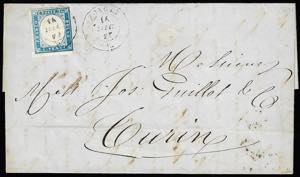 1857 - 20 cent. (15), francobollo tendente ... 