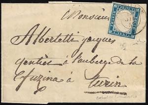 1857 - 20 cent. cobalto verdastro (15e), ... 