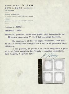 1860 - 40 cent. rosso (16C), ... 