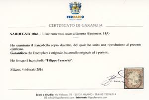 1861 - 3 lire rame vivo (18A), ... 