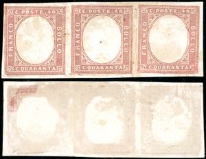 1861 - 40 cent., prova di stampa, senza ... 