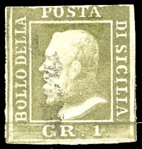 1859 - 1 grano verde oliva chiaro, ... 