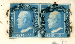 1859 - 2 grana azzurro, II tavola ... 