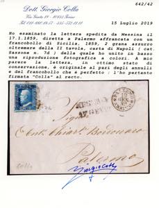 1859 - 2 grana azzurro oltremare, ... 