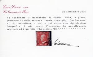 1859 - 5 grana vermiglio, II ... 