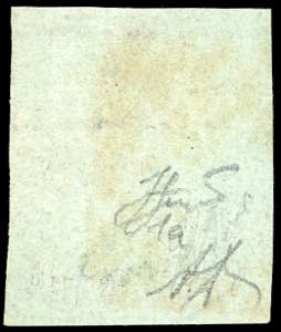 1851 - 1 quattrino nero su azzurro ... 