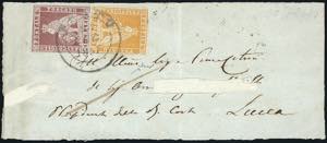 1857 - 1 soldo ocra su grigio, 1 crazia ... 