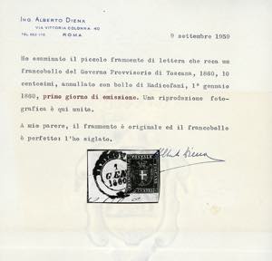 1860 - 10 cent. bruno (19), tre ... 