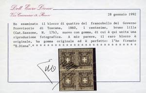 1860 - 1 cent. bruno lilla (17b), ... 