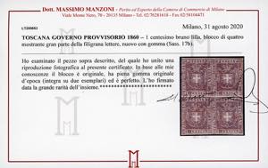 1860 - 1 cent. bruno lilla (17b), ... 