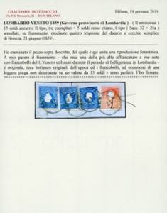 1859 - 15 soldi azzurro, II tipo, ... 