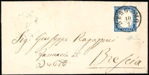 1859 - BERGAMO, C1 punti 13 - 20 cent. IV ... 