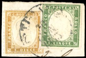 1862 - 10 cent. bistro giallastro (1), in ... 